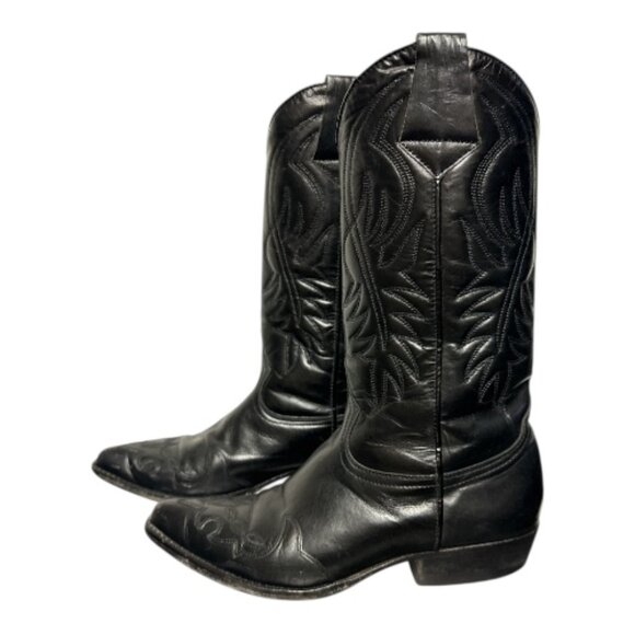 Vintage GUESS by George Marciano Black Cowboy Boots sz 5 1/2 - Picture 4 of 12